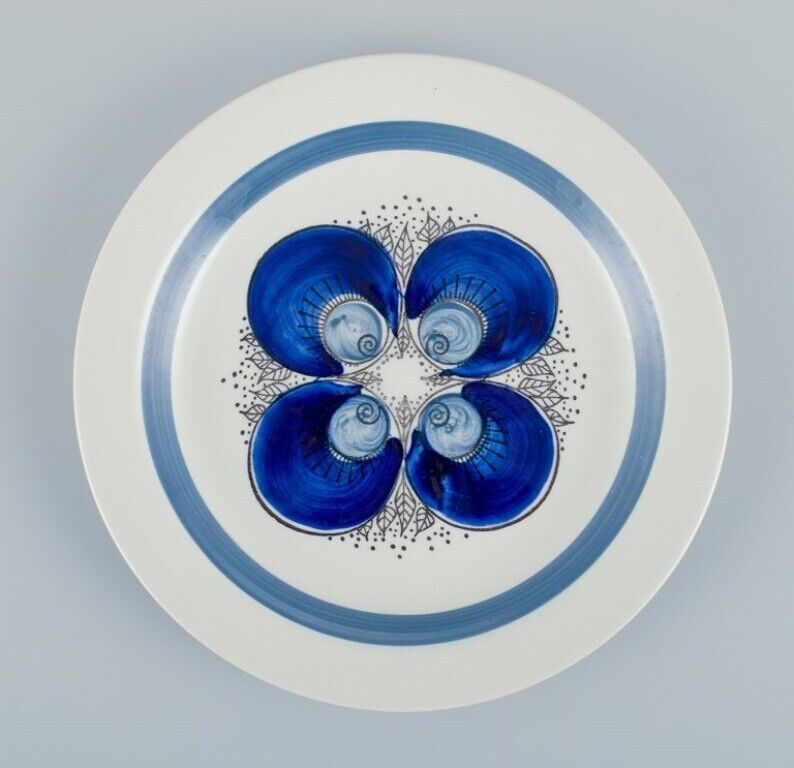 Rörstrand Sweden set of five hand-painted "Iris" plates 1970s