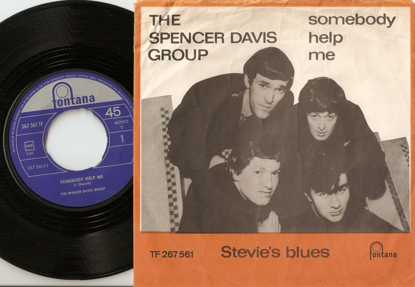 THE SPENCER DAVIS GROUP SOMEBODY HELP ME NORWAY DANISH 45+PS 1966 MOD FREAKBEAT