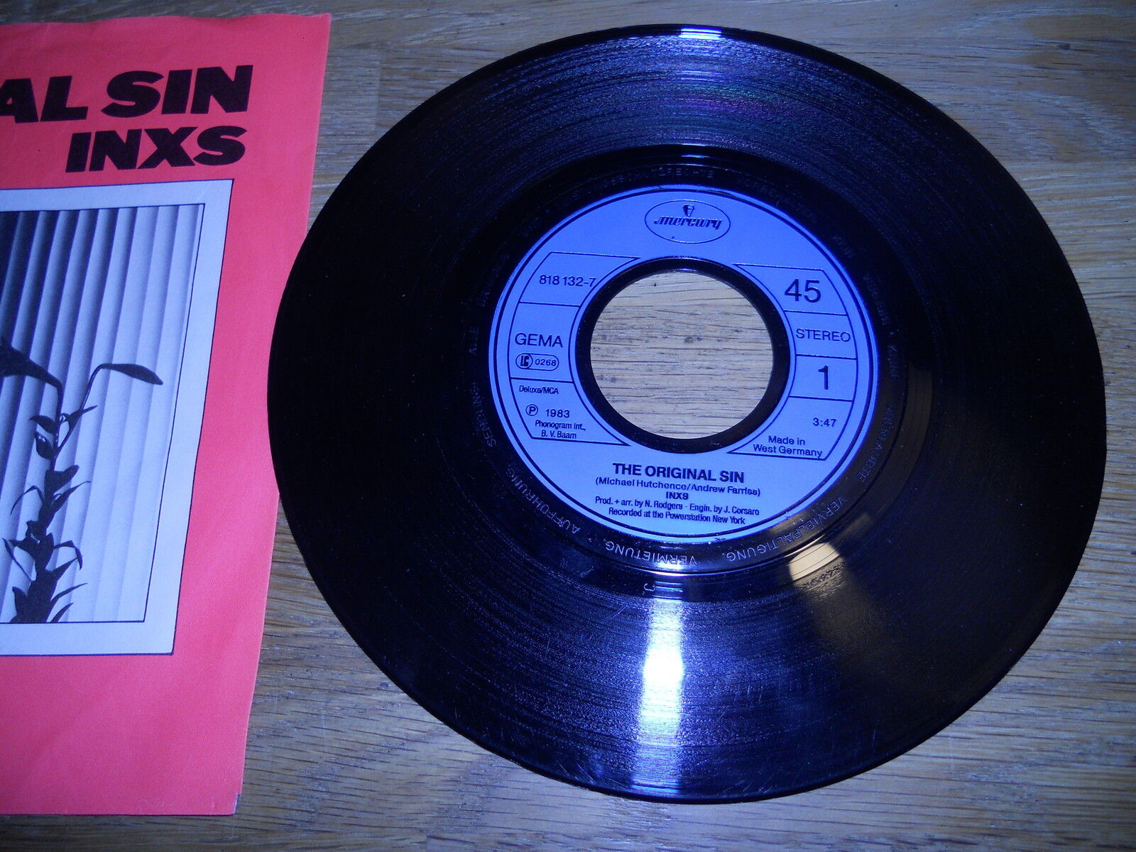 INXS "THE ORIGINAL SIN/TO LOOK AT YOU" FIRST PRESS GERMANY 1983 MERCURY RECORDS*