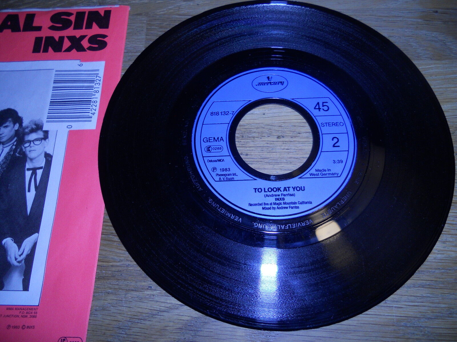 INXS "THE ORIGINAL SIN/TO LOOK AT YOU" FIRST PRESS GERMANY 1983 MERCURY RECORDS*