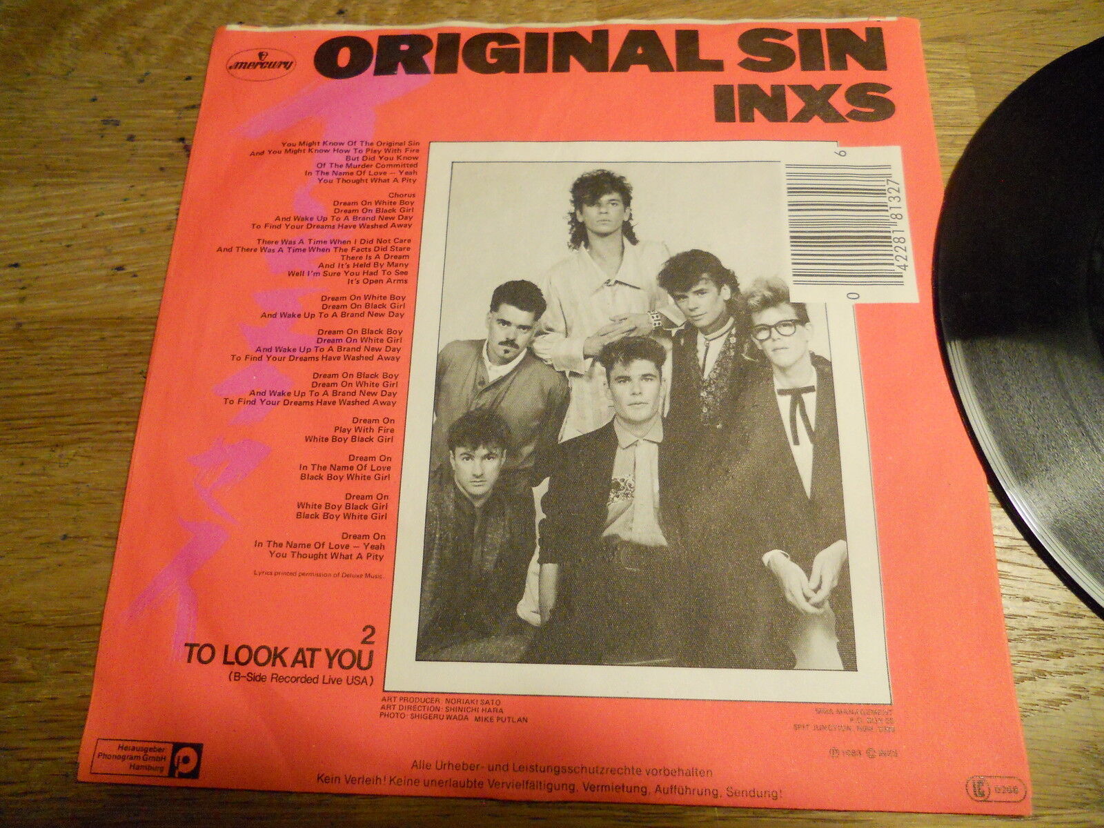 INXS "THE ORIGINAL SIN/TO LOOK AT YOU" FIRST PRESS GERMANY 1983 MERCURY RECORDS*