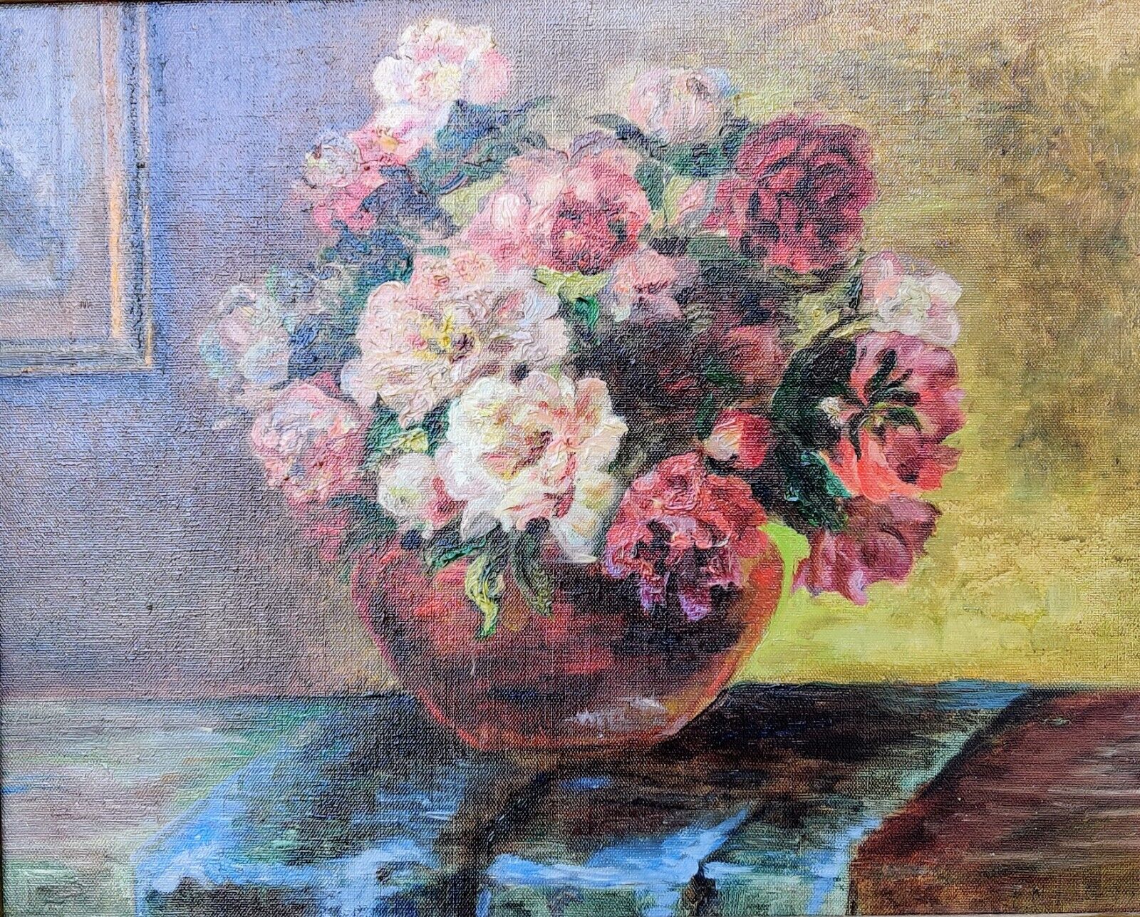 FLOWERS IN A VASE, original oil painting.