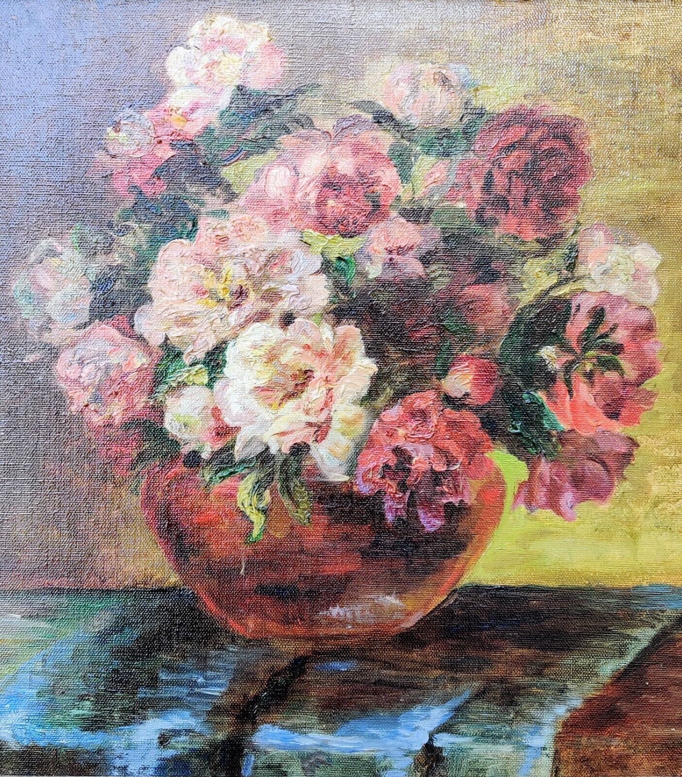 FLOWERS IN A VASE, original oil painting.