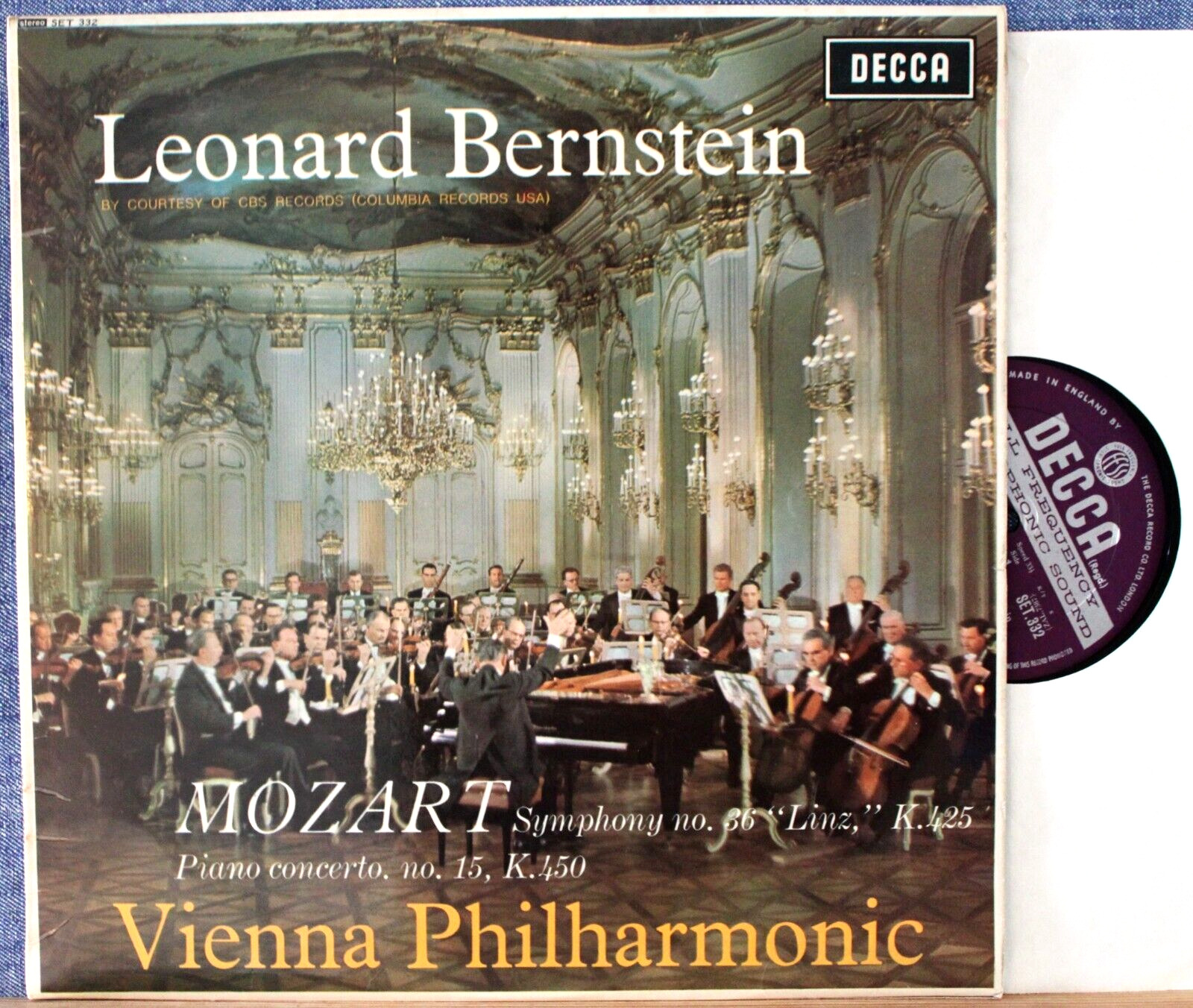 Bernstein Mozart (Piano concerto 15; Symphony 36) Decca SET 332 wb NM