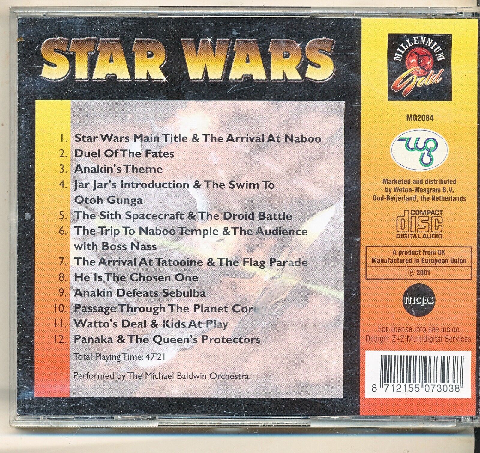 CD -  STAR WARS SOUND TRACK - PERFORMED BY THE MICHAEL BALDWIN ORCHESTRA