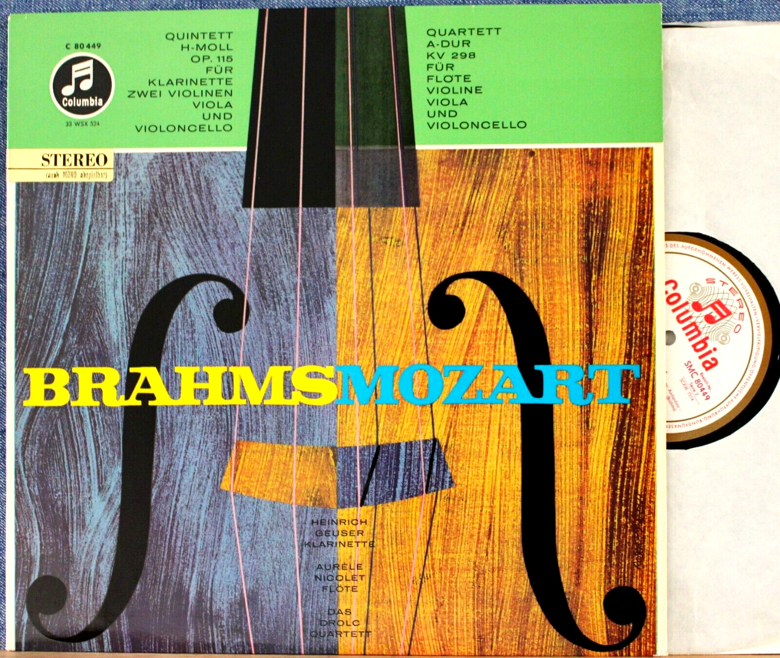 Geuser; Nicolet; Drolc SQ Brahms + Mozart Col SMC 80 449 NM