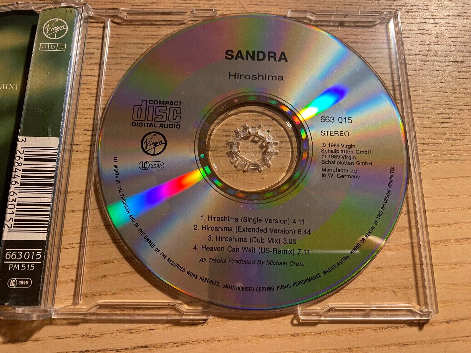 SANDRA CRETU "HIROSHIMA / HEAVEN CAN WAIT" US-REMIX VIRGIN 1989 4 TRACKS CD OOP*