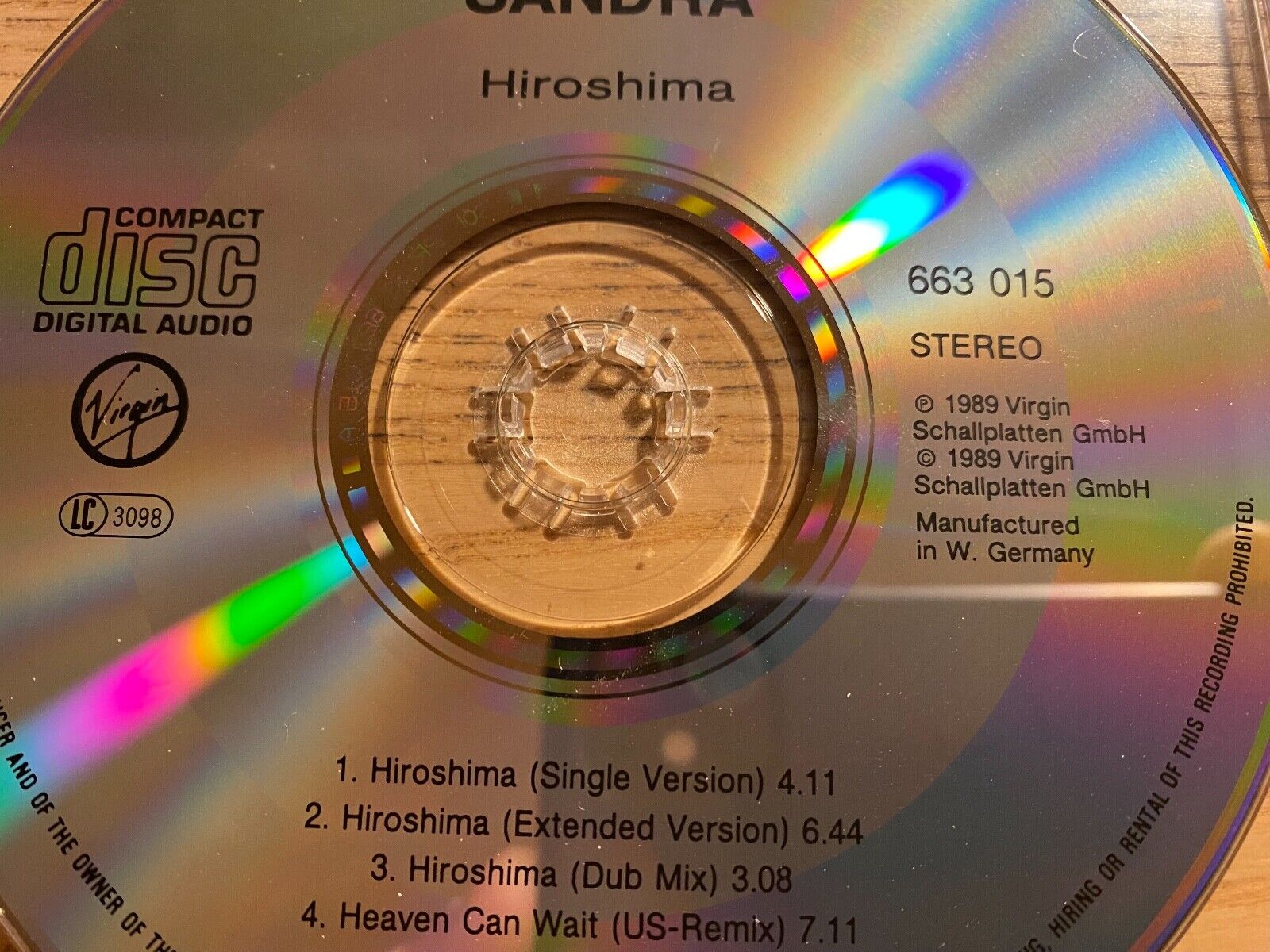 SANDRA CRETU "HIROSHIMA / HEAVEN CAN WAIT" US-REMIX VIRGIN 1989 4 TRACKS CD OOP*