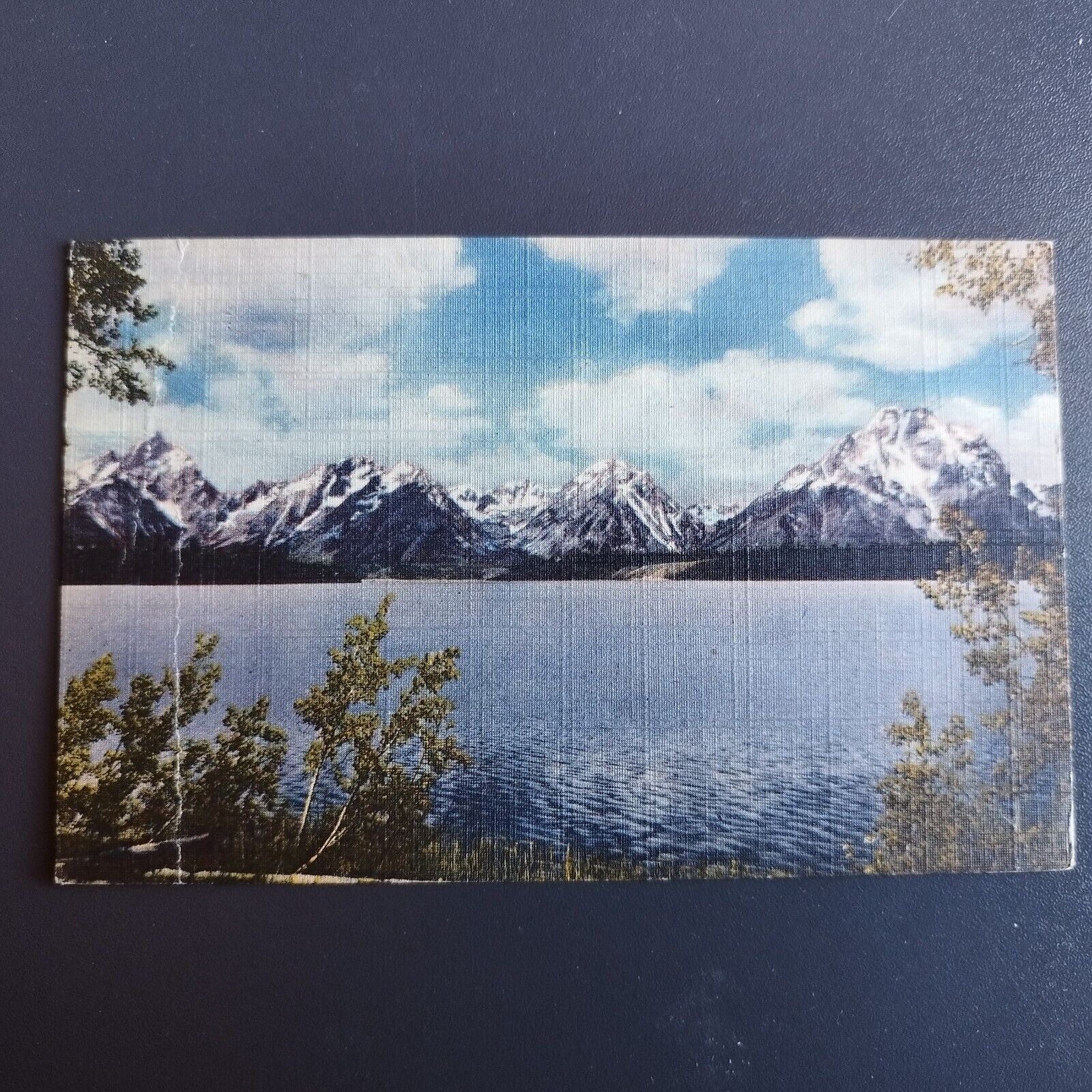 Wyoming Jackson Lake and Teton Mountains  Union Pacific Railroad Card -1948