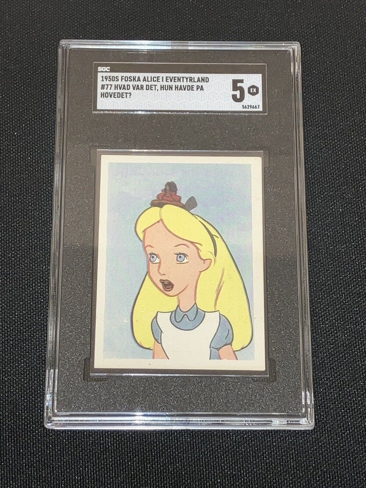 1950s FOSKA WALT DISNEY ALICE IN WONDERLAND DANISH TRADING CARD #77 SGC 5 💫