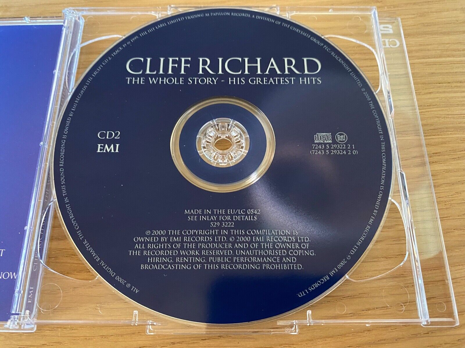 CLIFF RICHARD "THE WHOLE STORY- HIS GREATEST HITS" 2 X CD SET 2000 EMI RECORDS