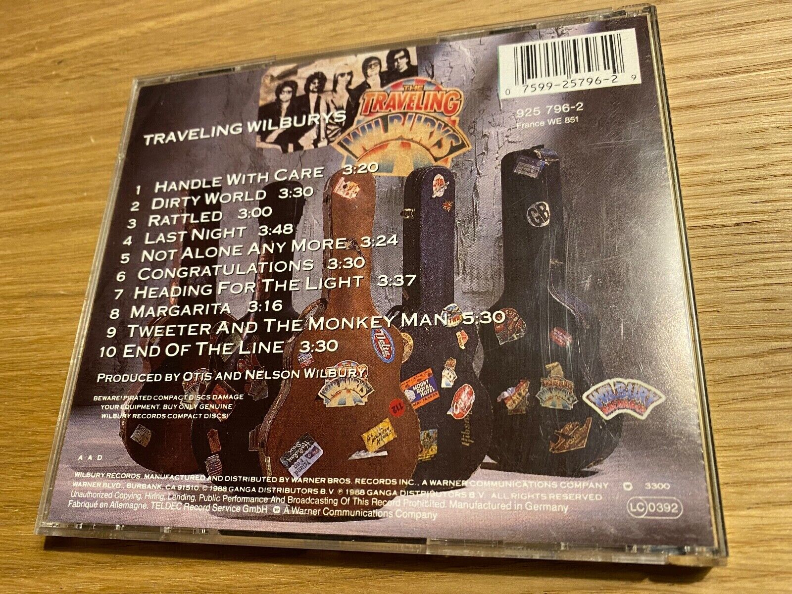 THE TRAVELLING WILBURYS "VOLUME ONE" 1988 CD ALBUM 10 TRACK GERMAN PRESSING RARE