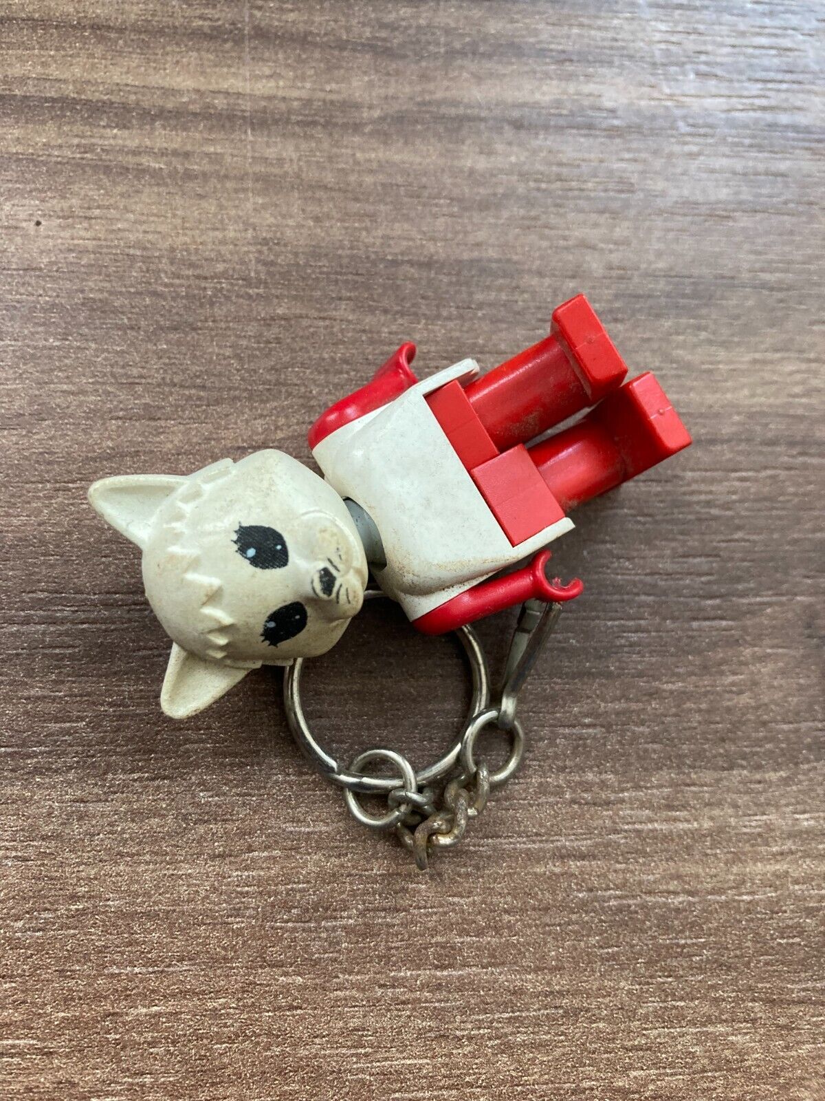 1980s LEGO Fabuland Catherine Cat Plastic - Original Vintage Key Ring Chain