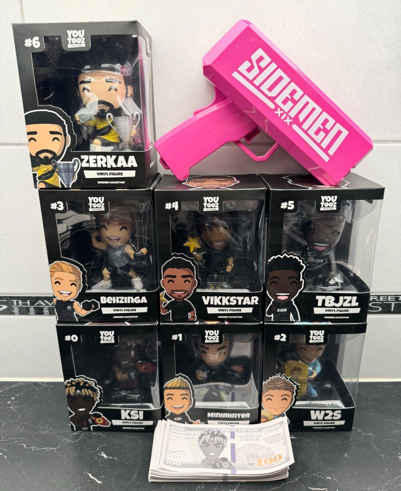 Youtooz Sidemen Vinyl Figures Full Collection #0 - #6 and Money Launcher