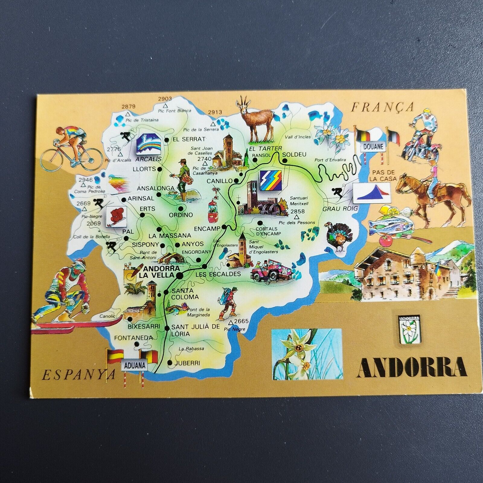 Andorra Valls D'Andorra Map of Andorra - Unposted