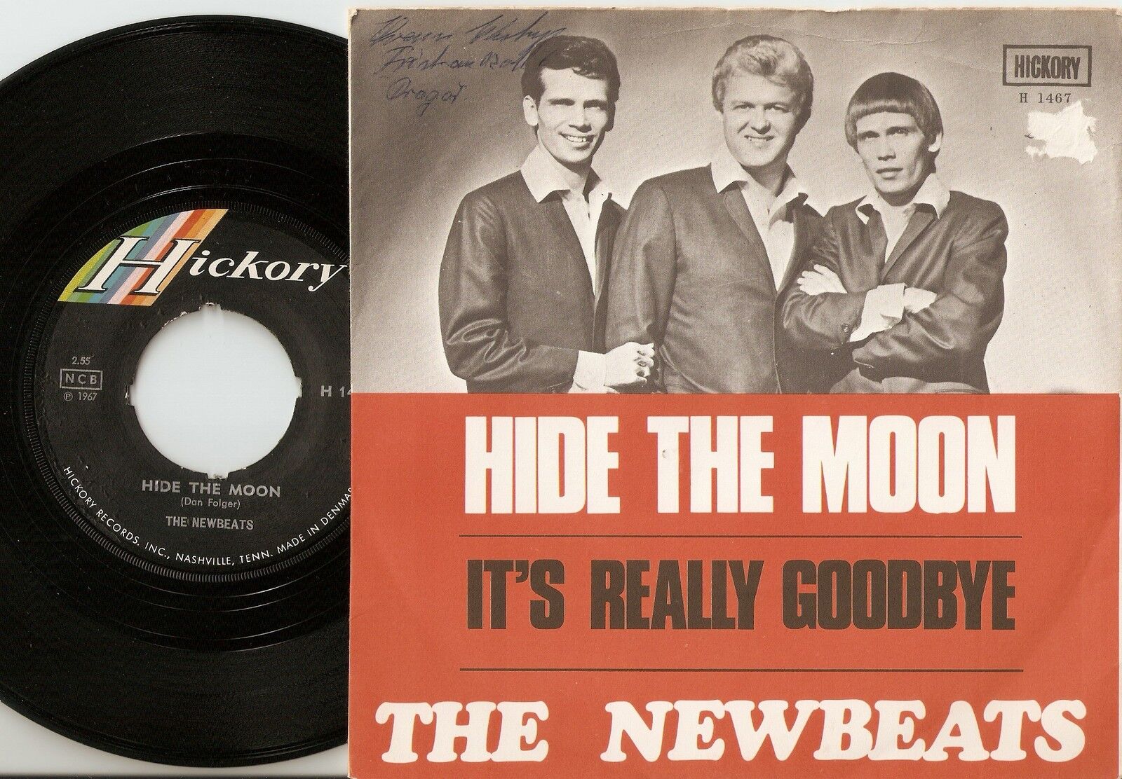 THE NEWBEATS HIDE THE MOON DANISH 45+PS 1967 MOD FREAKBEAT NORTHERN SOUL RB