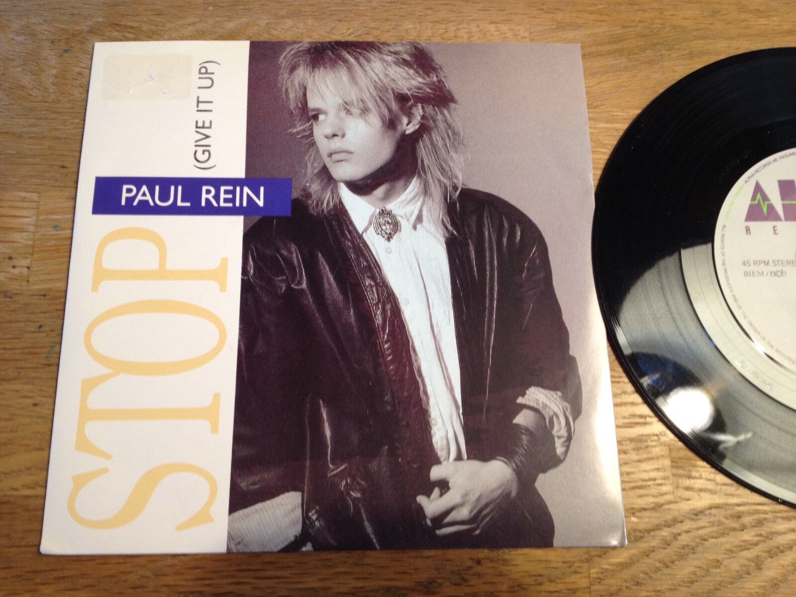 PAUL REIN "STOP (GIVE IT UP)" SWEDISH 1986 SINGLE NCB ALPHA RECORDS ONE SIN 044*