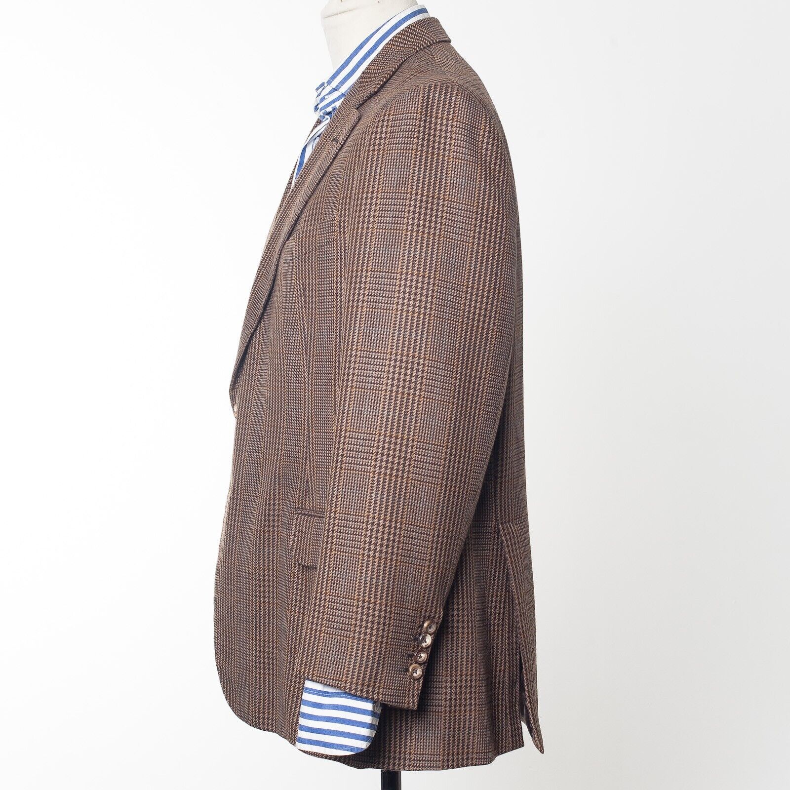 BESPOKE Brown POW Check Sartorial Sport Coat Blazer 23” Chest