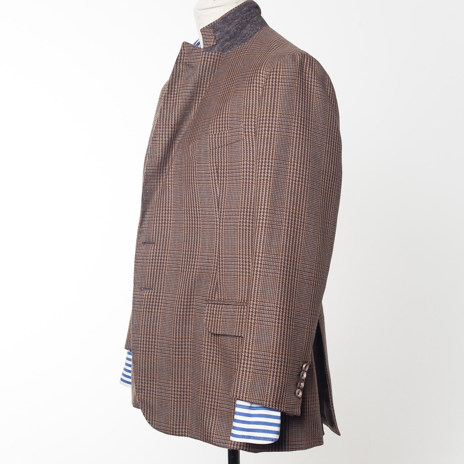 BESPOKE Brown POW Check Sartorial Sport Coat Blazer 23” Chest