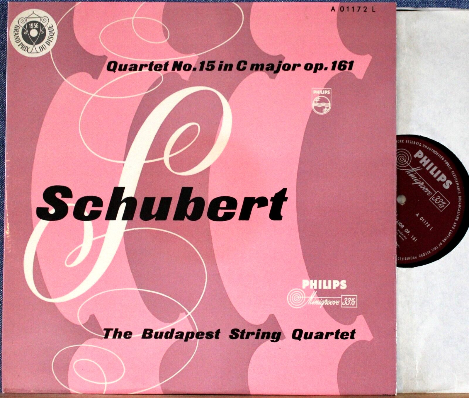 Budapest SQ Schubert (Quartet op 161) Philips A 01172 L NM