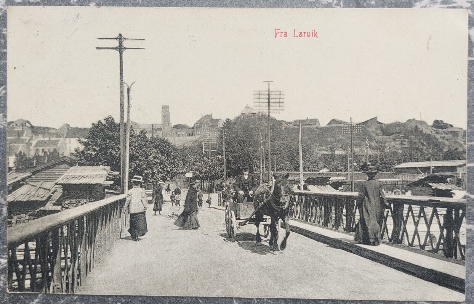 Old postcard: Bridge motif from Narvik Norway Mailed to Denmark 1912 pok378