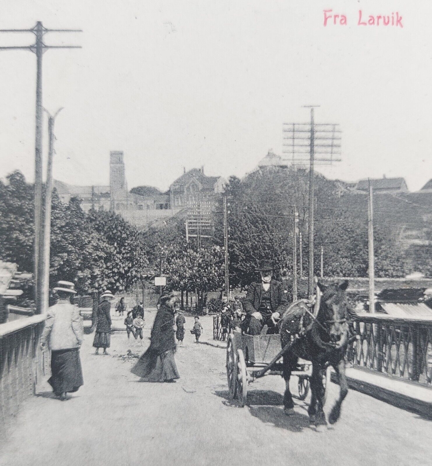 Old postcard: Bridge motif from Narvik Norway Mailed to Denmark 1912 pok378