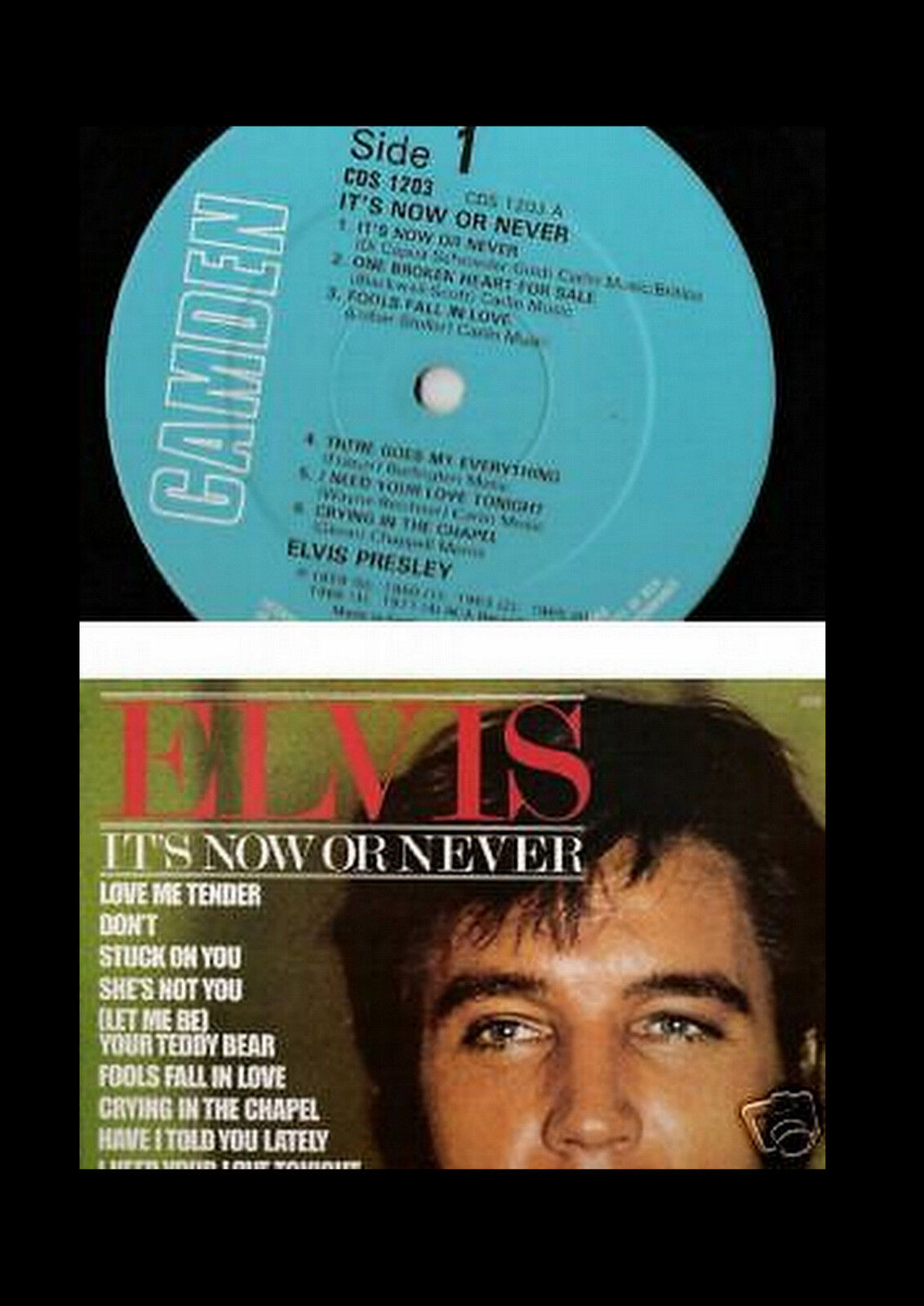 ELVIS PRESLEY IT`S NOW OR NEVER LP UK BLUE CAMDEN 1981 THE KING ROCK AND ROLL