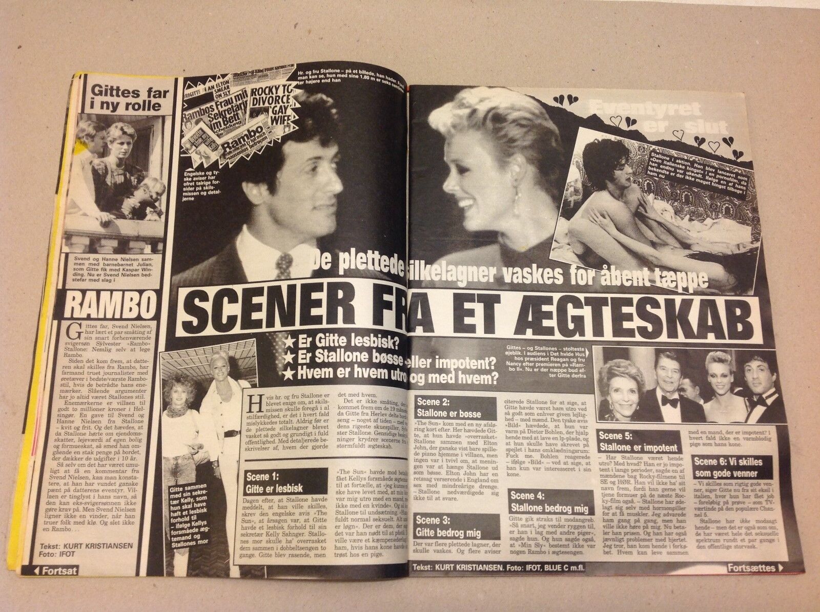 Gitte Nielsen Stallone +Makepeace Back Cover Danish Magazine 1987 "Se og Hoer"