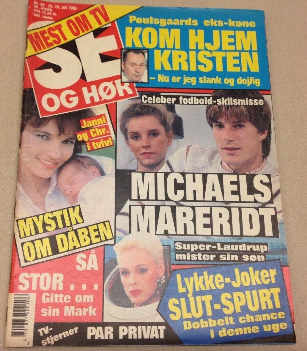 Michael Laudrup Divorce +Gitte Nielsen Vtg Danish Magazine 1989 "Se og Hoer"