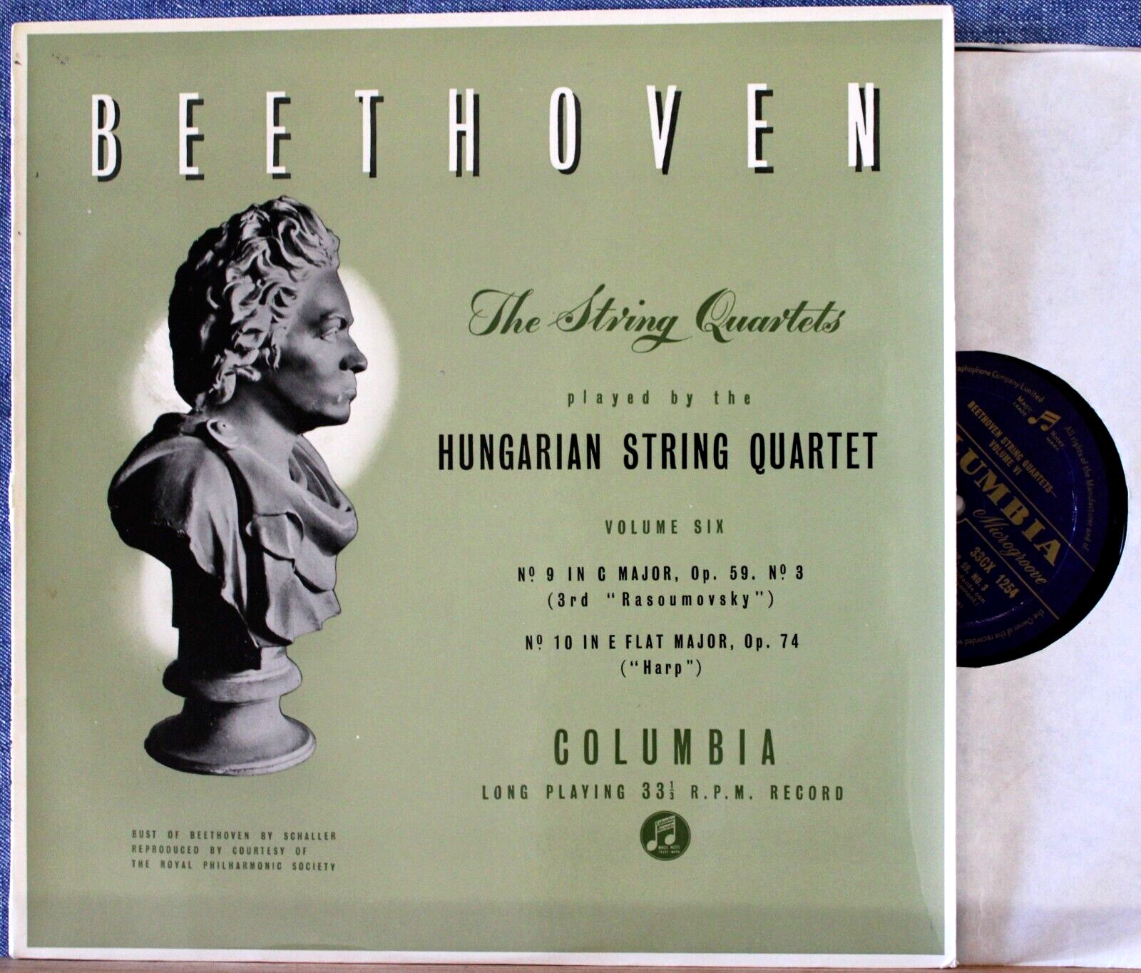 Hungarian SQ Beethoven (Quartets op 593 + 74)  Col 33CX 1254 NM