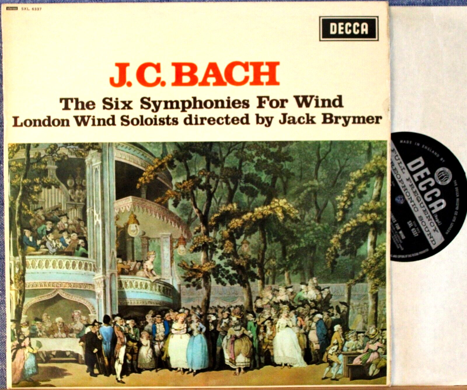 Brymer JC Bach (Symphonies for winds) Decca SXL 6337 wb NM(-)