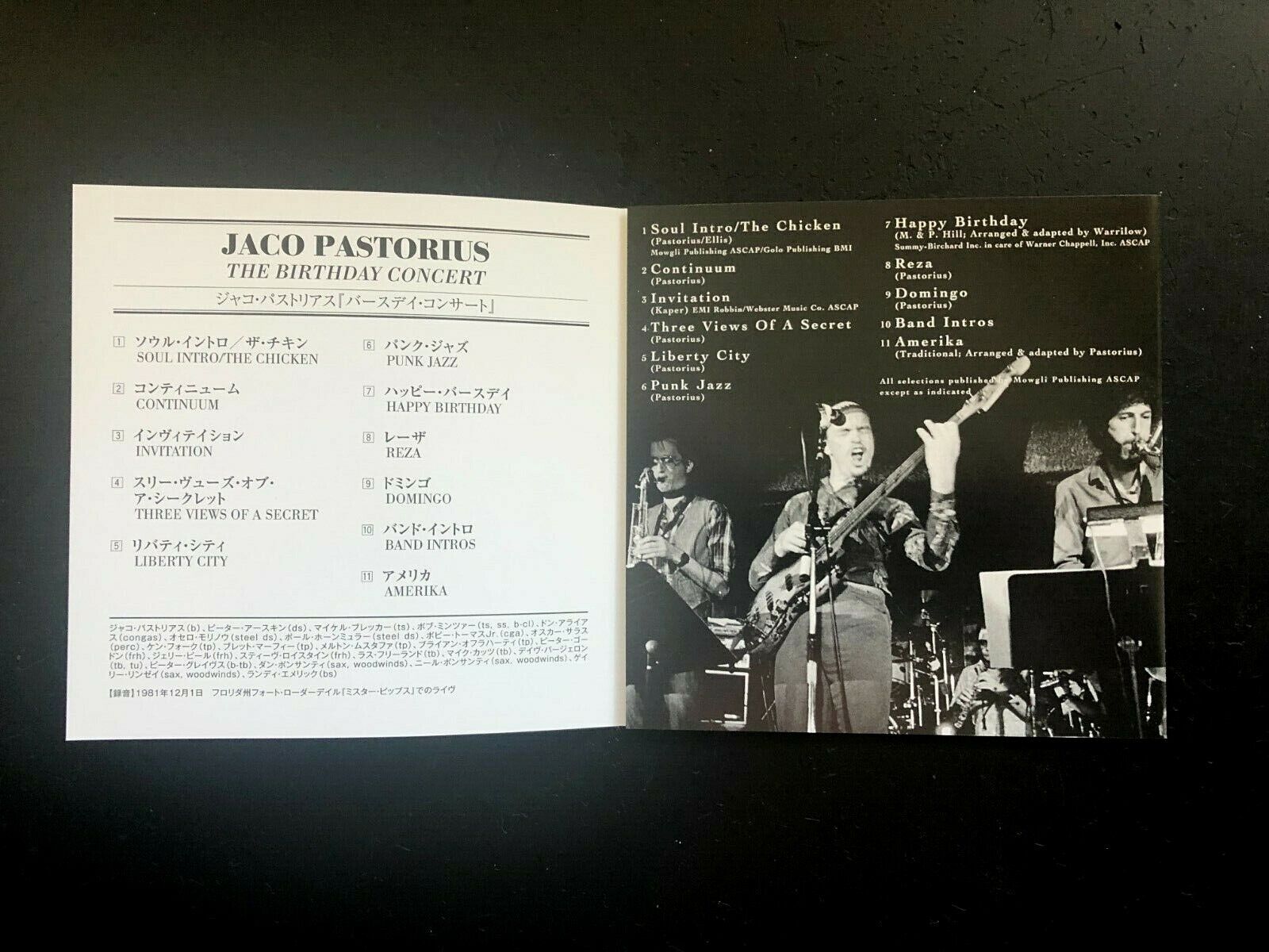 JACO PASTORIUS ''THE BIRTHDAY CONCERT'' - JAPAN CD - BRECKER / MINTZER / ERSKINE