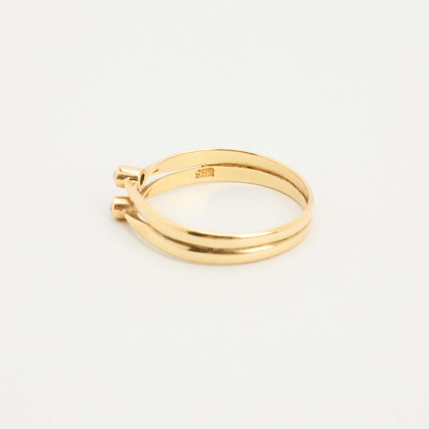 Ring with and rubywith diamond (001 ct) in 14K Gold size 7¼ - 7