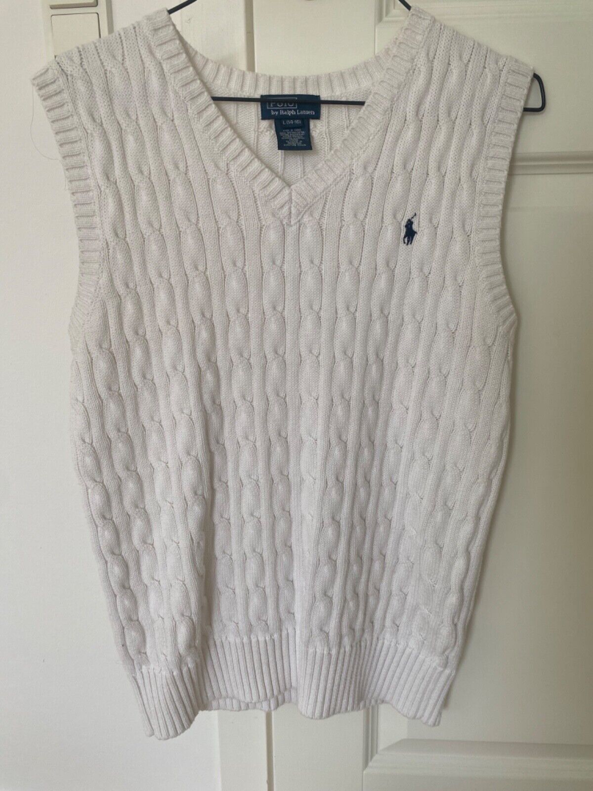 Polo by Ralph Lauren white cotton top kids size L (14-16)