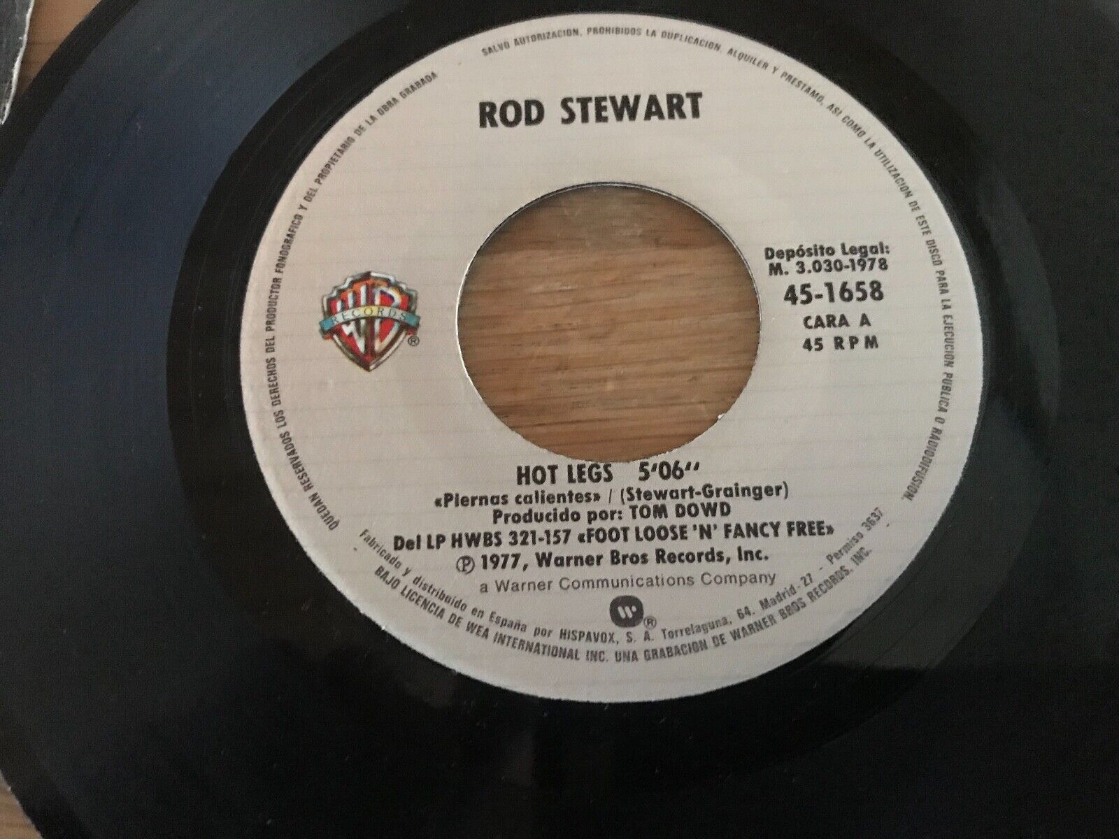 ROD STEWART "HOT LEGS/I WAS ONLY JOKING" 1977 WARNER BROS HISPA VOX SPANISH 7"*