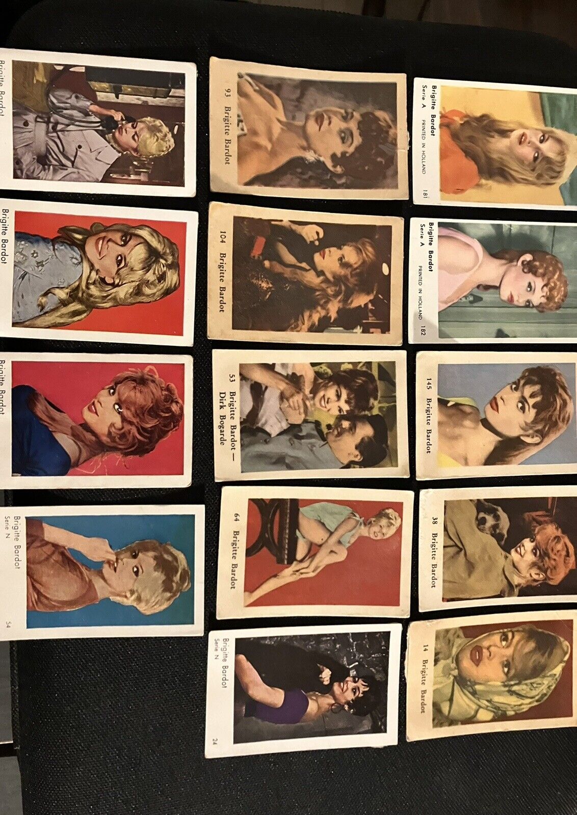 14 VINTAGE CARDS OF BRIGITTE BARDOT DUTCH GUM FRENCH ACTOR 🇫🇷