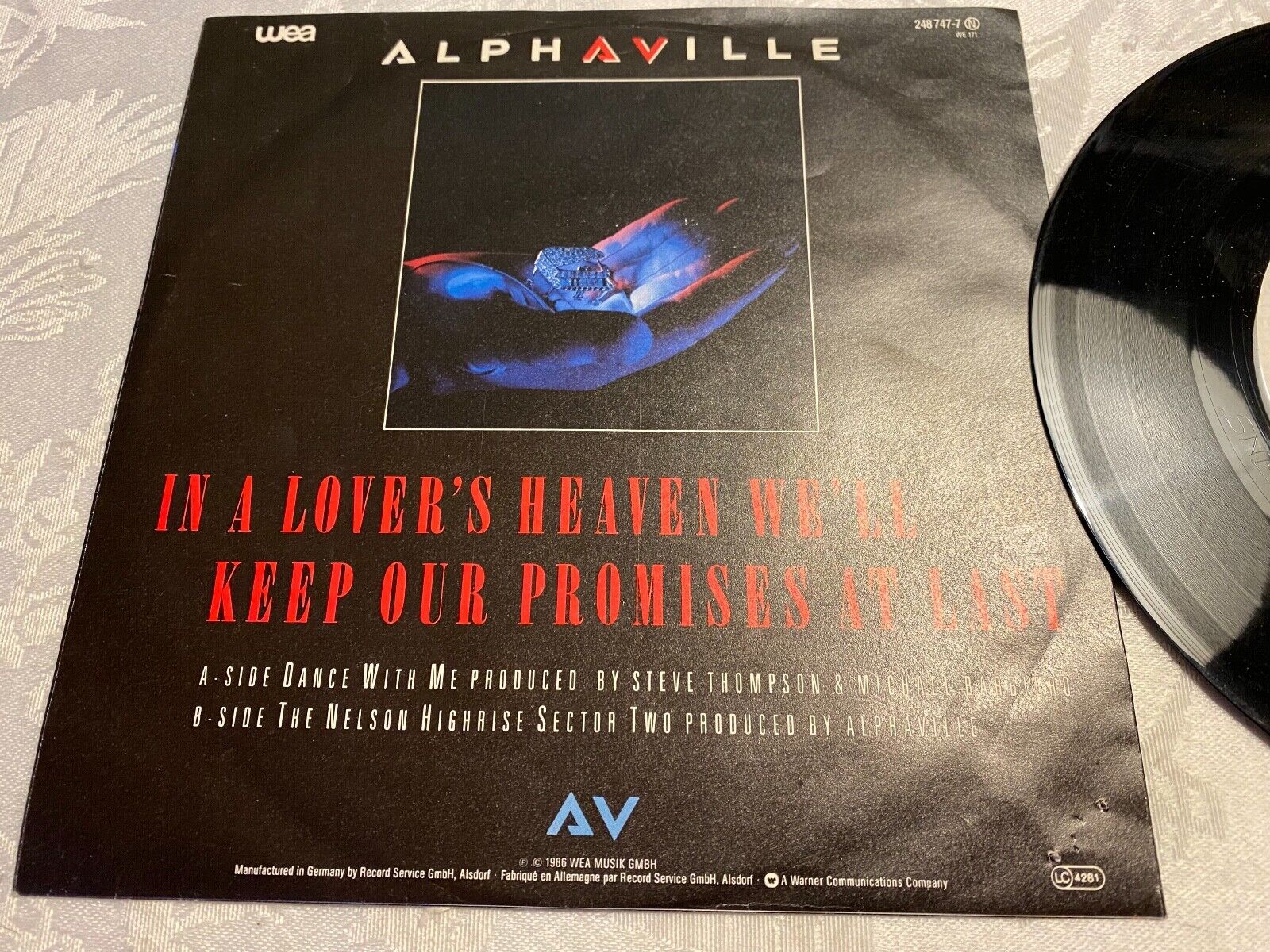 ALPHAVILLE "DANCE WITH ME" 1986 WEA RECORDS 1 PRESSING WEST GERMANY RARE OOP 7"