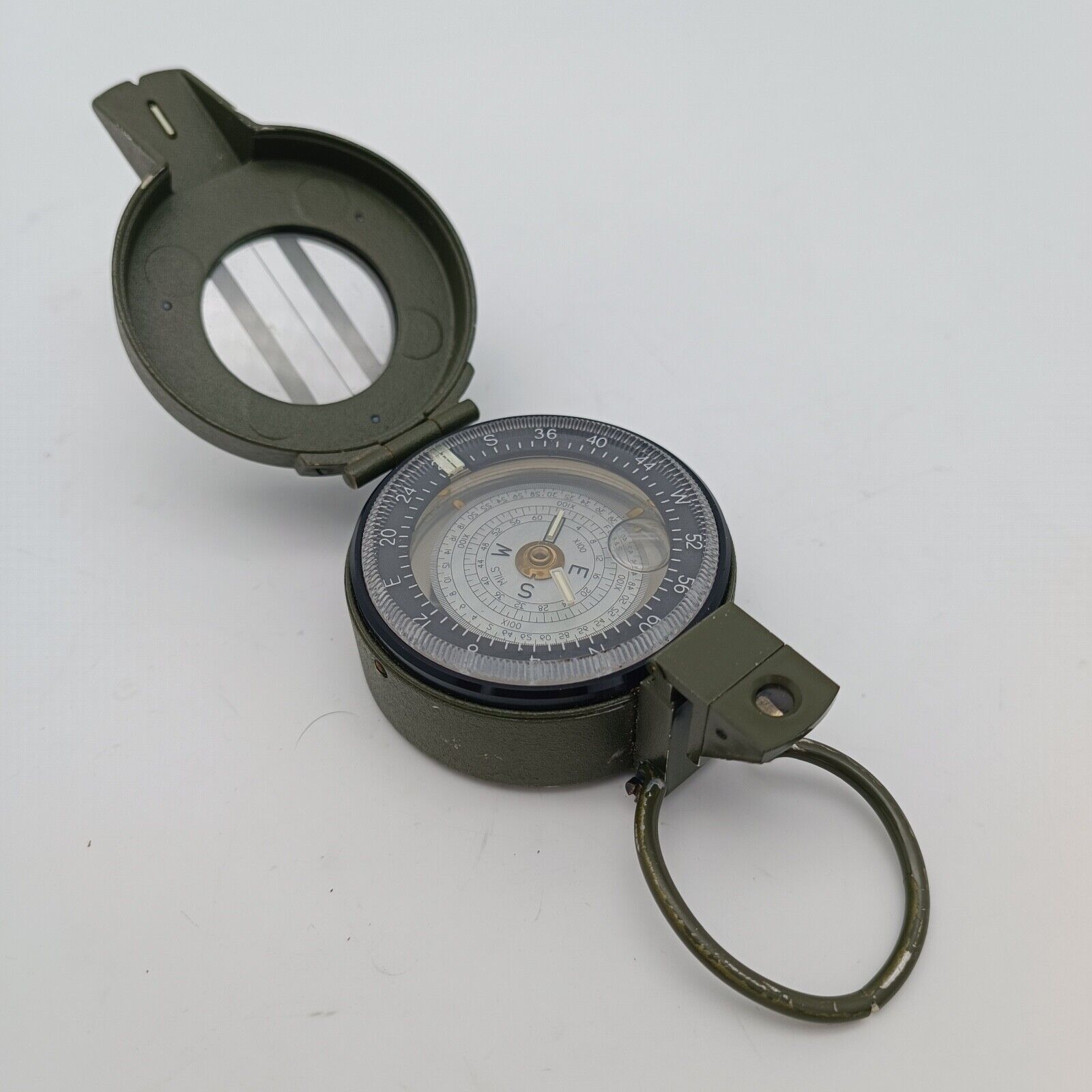 FRANCIS BARKER M-88 Prismatic Military Compass M88 Mils Olive Drab w/ Leather Ca