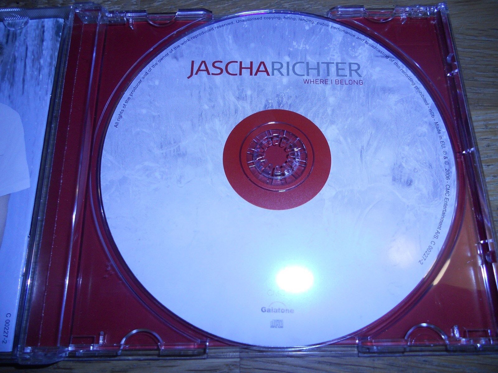 JASCHA RICHTER "WHERE I BELONG" 2006 CD 11 TRACK CMC RECORDS DENMARK NCB MLTR CD