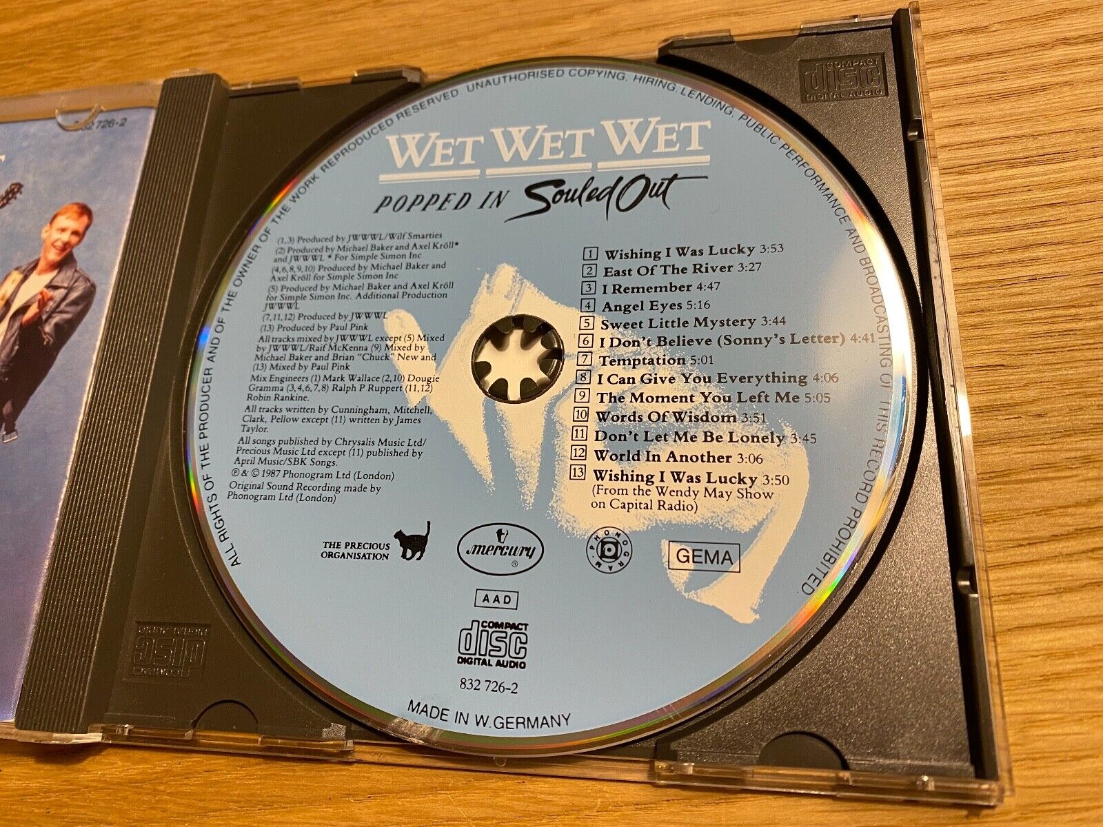 WET WET WET "POPPED IN SOULED OUT" 1987 CD ALBUM 14 TRACK MERCURY RECORDS GERMAN