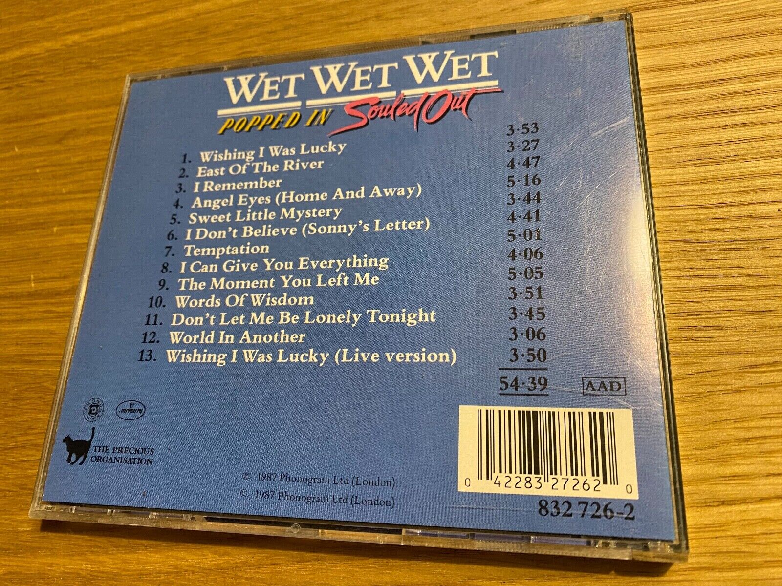 WET WET WET "POPPED IN SOULED OUT" 1987 CD ALBUM 14 TRACK MERCURY RECORDS GERMAN