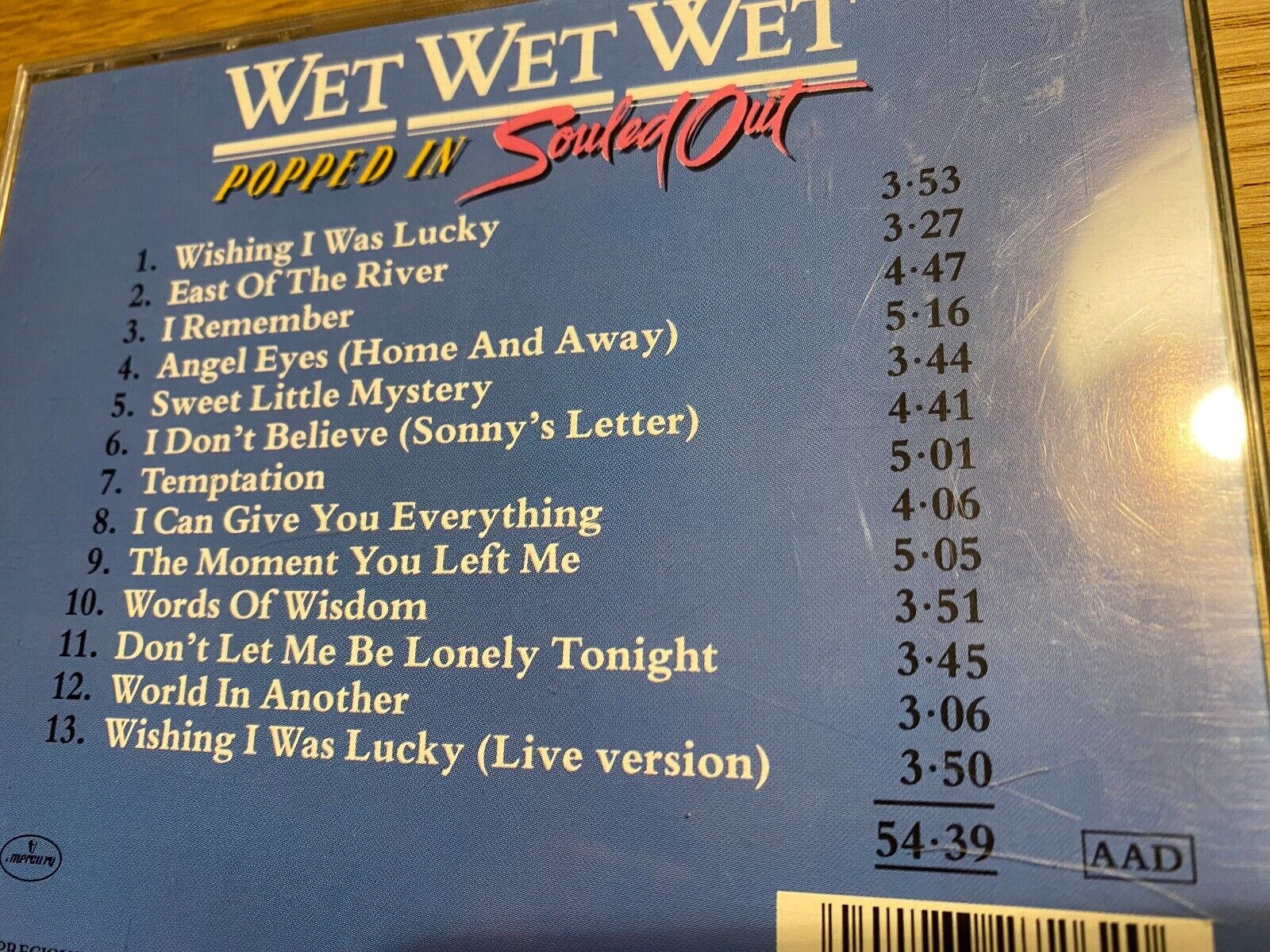 WET WET WET "POPPED IN SOULED OUT" 1987 CD ALBUM 14 TRACK MERCURY RECORDS GERMAN