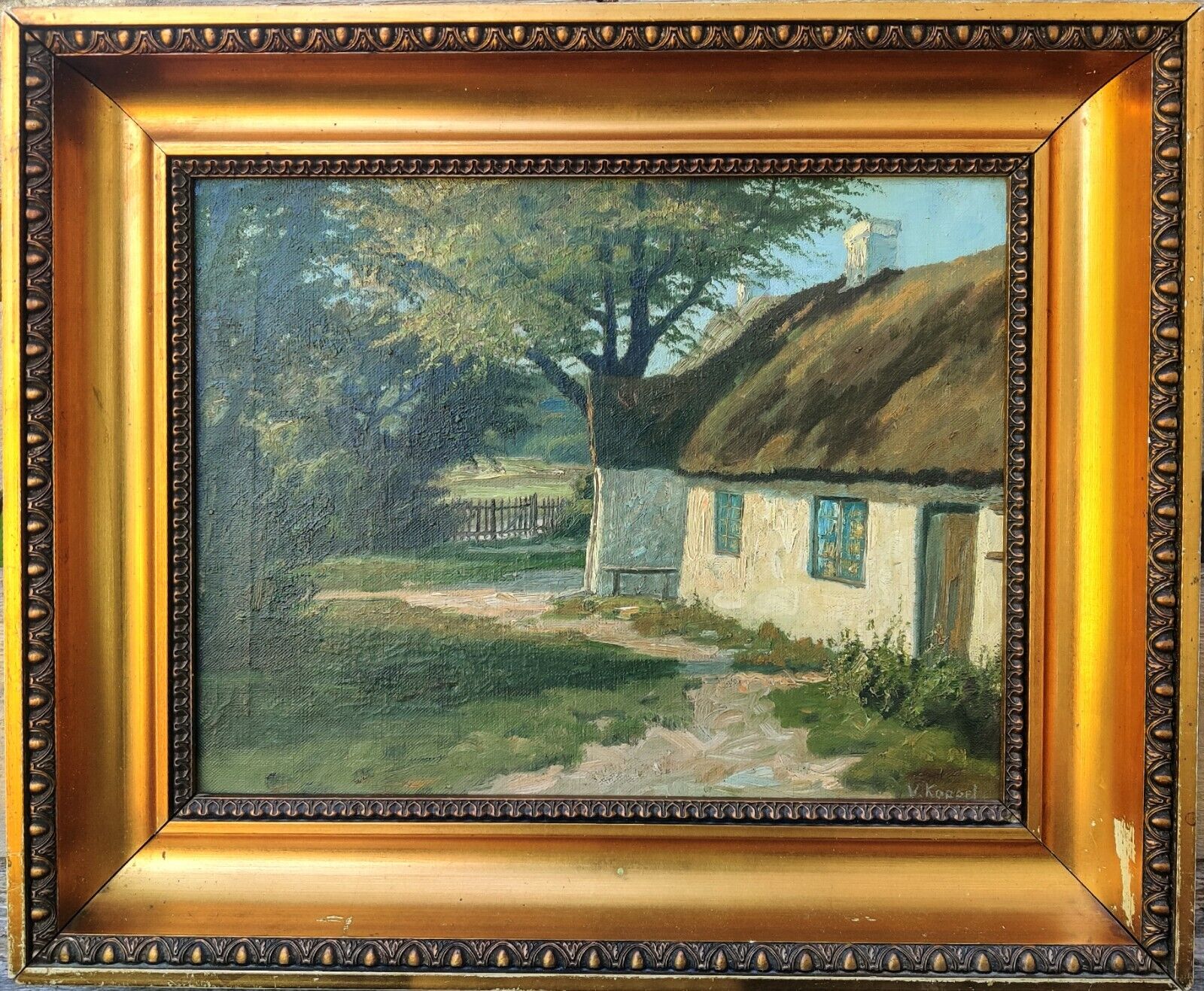 V Koppel: FARMHOUSE original oil painting