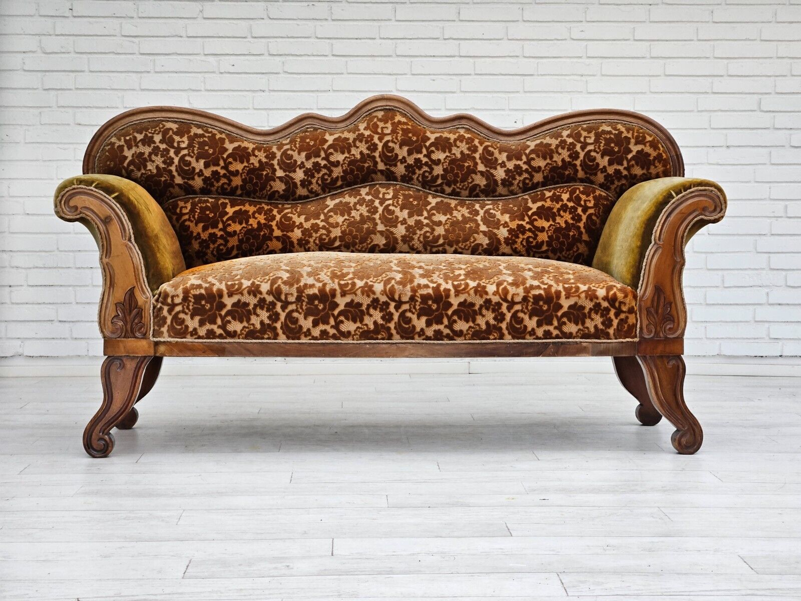 1930s Danish 2 seater sofa ash wood original condition