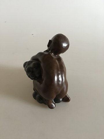 Bing and Grondahl Stoneware figurine Boy with grapes by Kai Nielsen