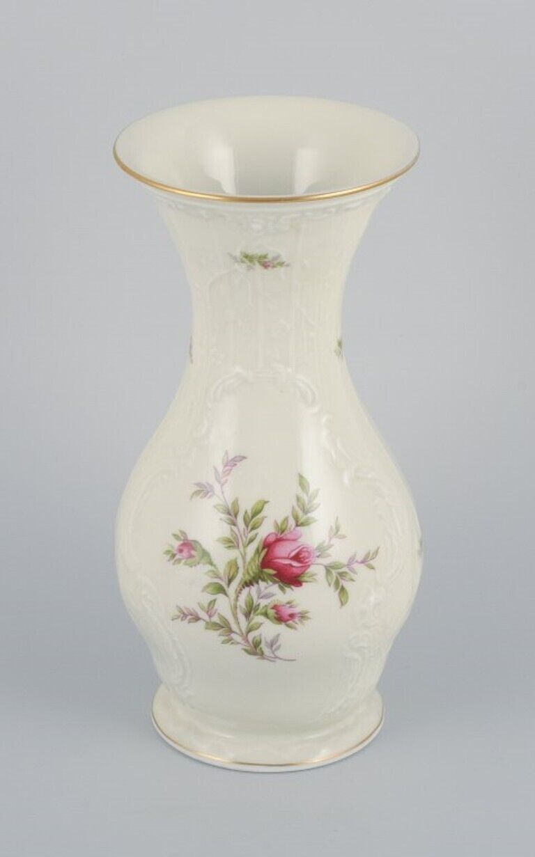 Rosenthal Germany "Sanssouci" cream-colored vase decorated with flowers