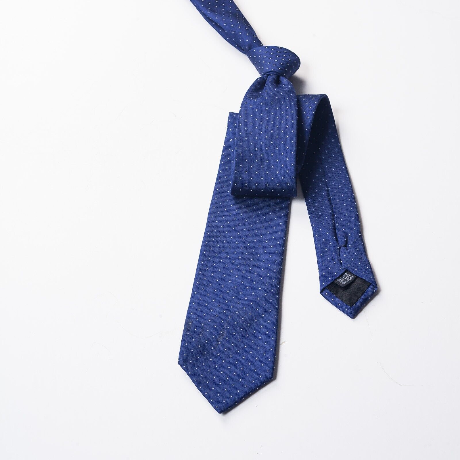 SAND COPENHAGEN Blue Micro Dot Skinny Silk Tie