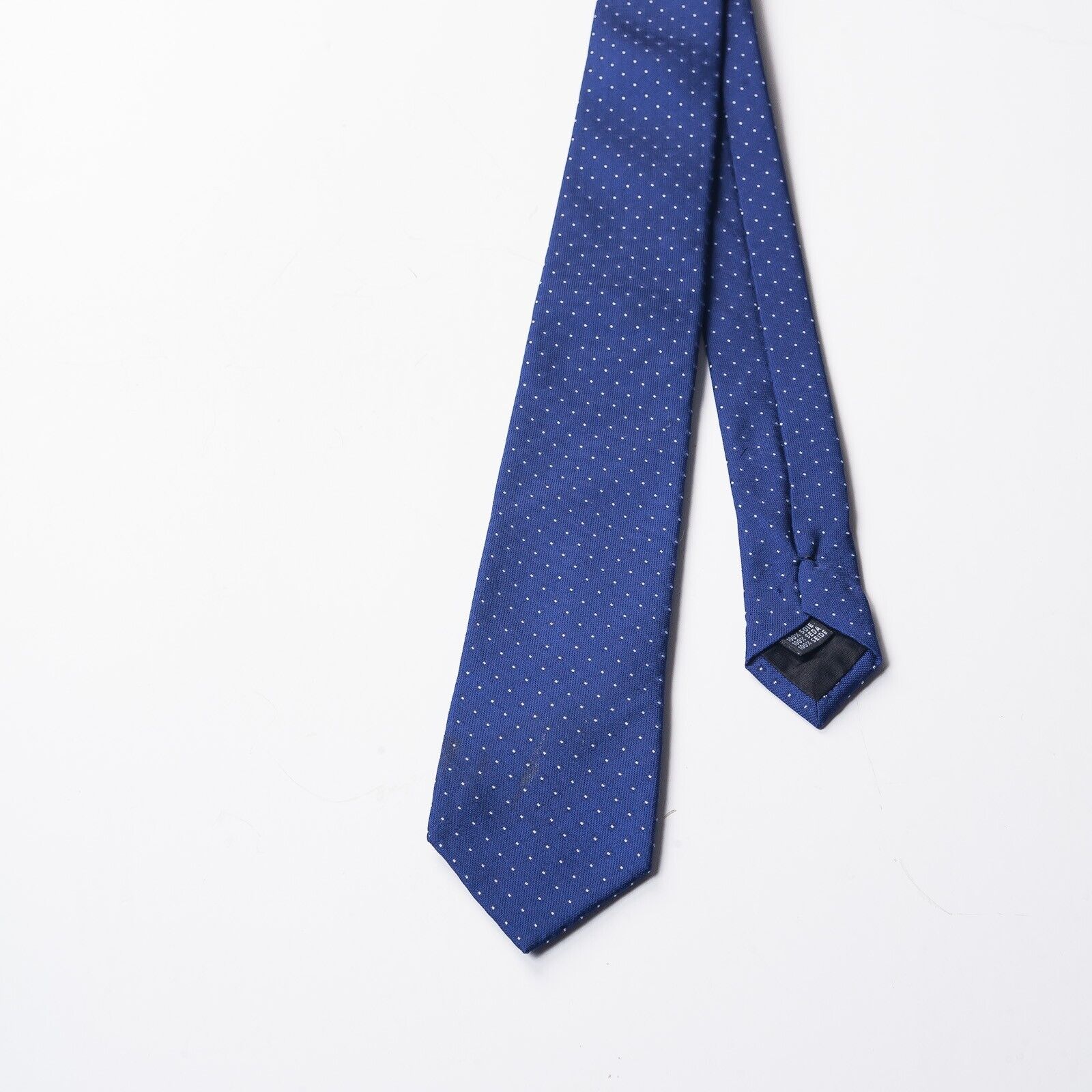 SAND COPENHAGEN Blue Micro Dot Skinny Silk Tie