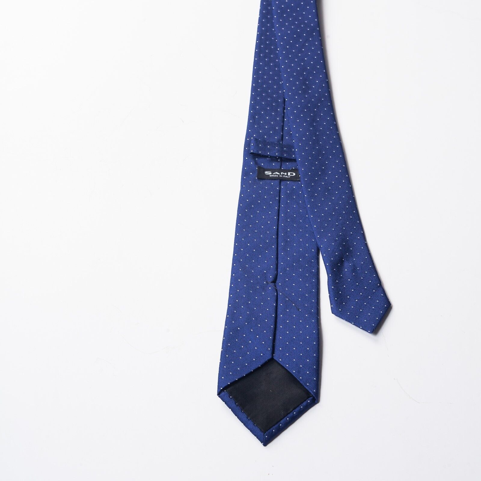 SAND COPENHAGEN Blue Micro Dot Skinny Silk Tie