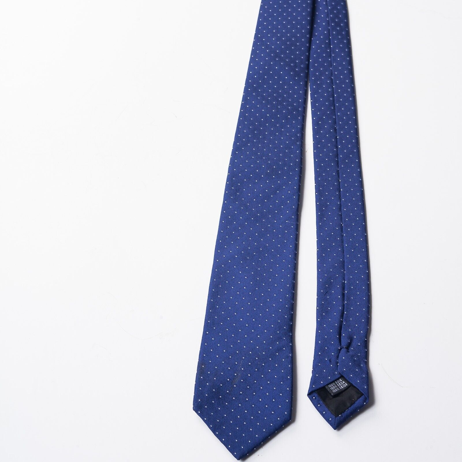 SAND COPENHAGEN Blue Micro Dot Skinny Silk Tie